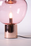 hand blown glass bubble table lamp mirrored base
