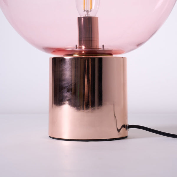 hand blown glass bubble table lamp mirrored base