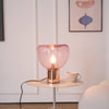 hand blown glass bubble table lamp mirrored base