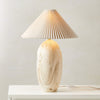 honey travertine sculptural table lamp