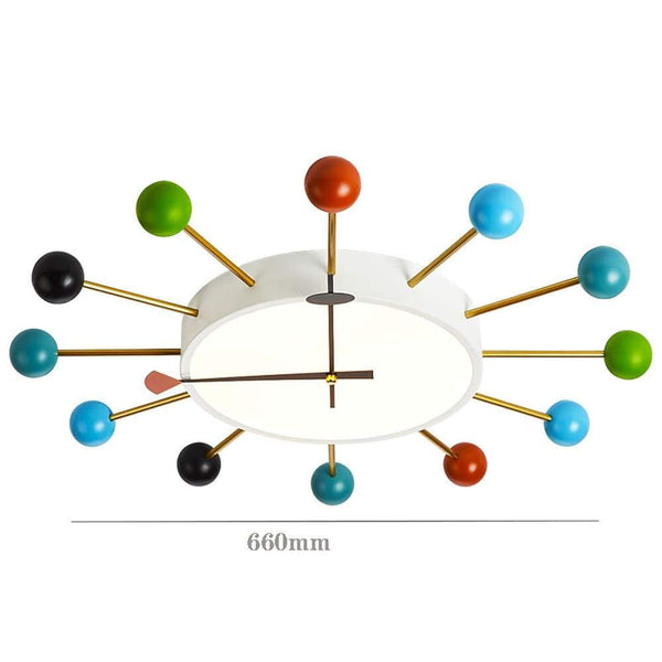 24 Inches Colorful Nelson Ball Clock Led Round Flush Mount Ceiling Light