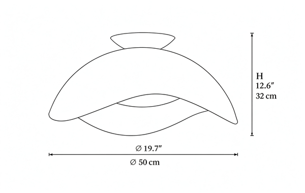Modern Wave Ceiling Light, Sculptural Integrated LED Flush Mount for Bedroom and Living Room