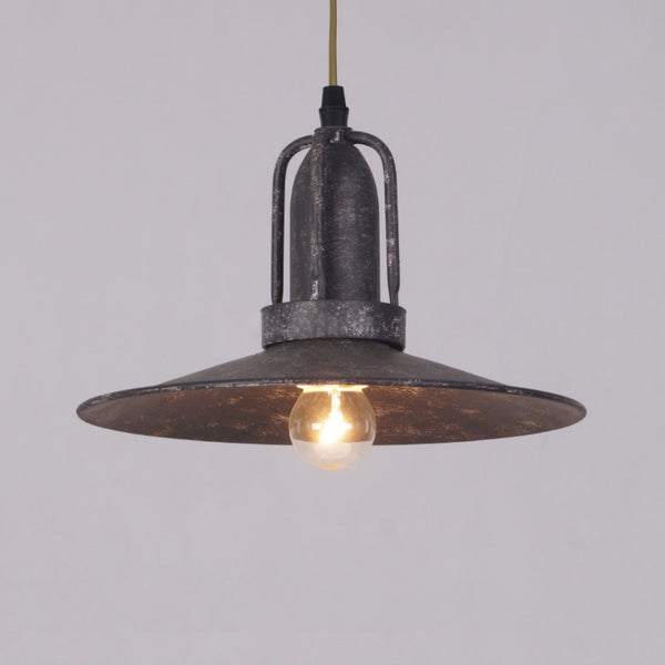 industrial antique gray iron dome pendant light