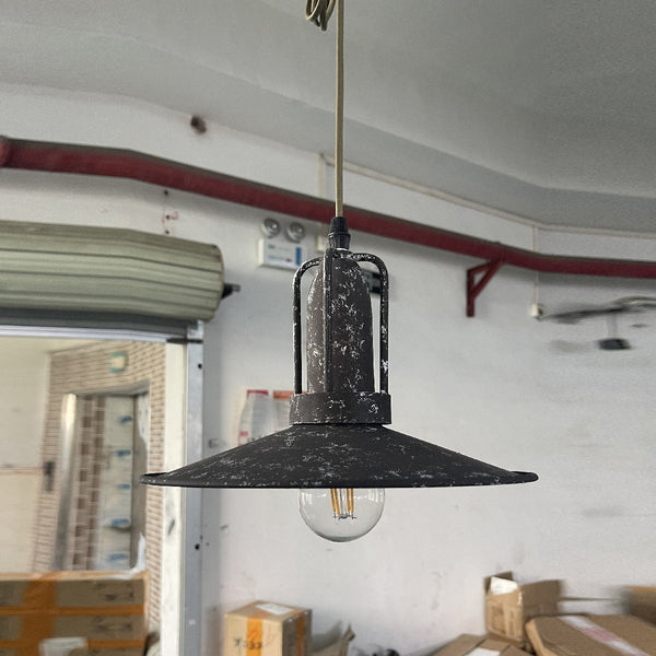 industrial antique gray iron dome pendant light