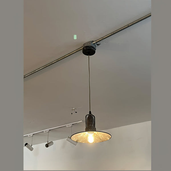 industrial antique gray iron dome pendant light