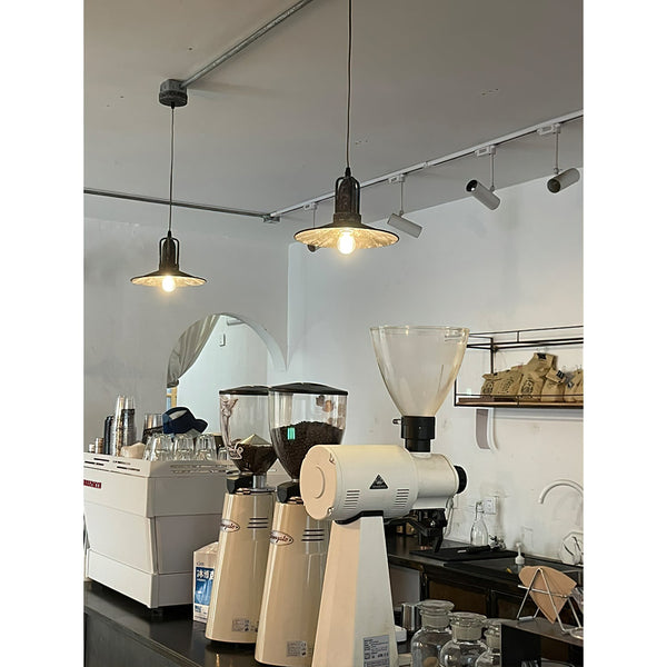 industrial antique gray iron dome pendant light