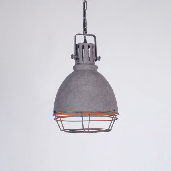industrial antiqued silver iron pendant light