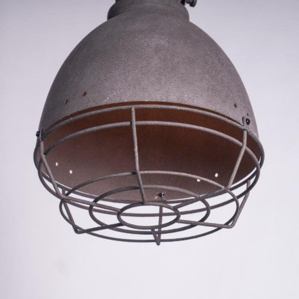 industrial antiqued silver iron pendant light