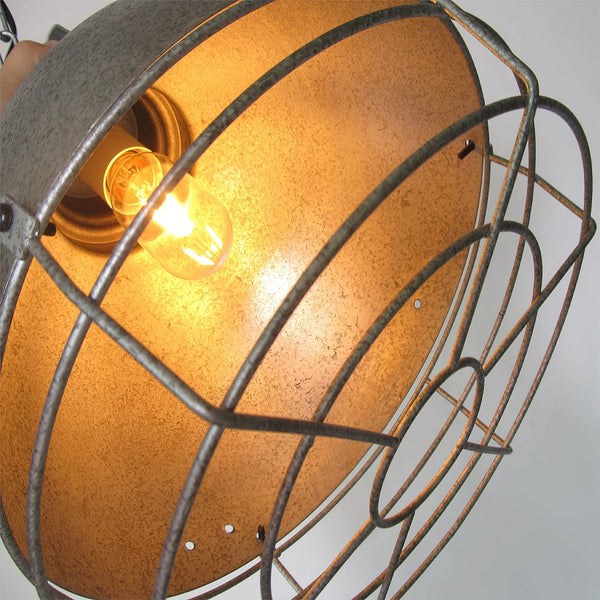 industrial antiqued silver iron pendant light