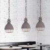 industrial antiqued silver iron pendant light
