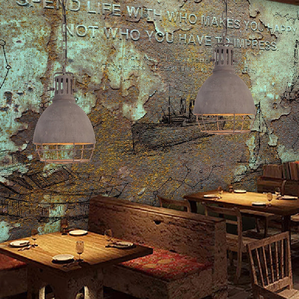 industrial antiqued silver iron pendant light