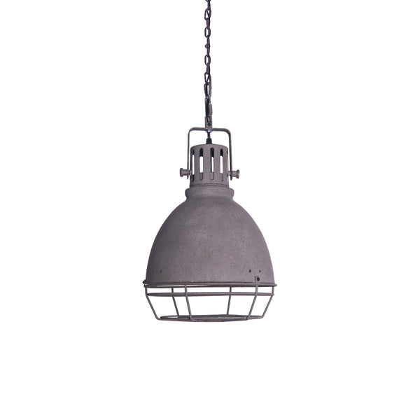 industrial antiqued silver iron pendant light