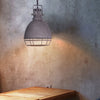 industrial antiqued silver iron pendant light