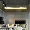 industrial black clear glass linear led pendant light