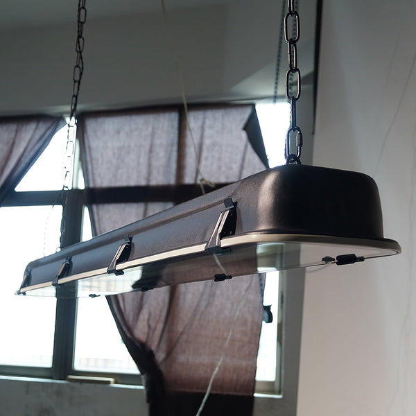 industrial black clear glass linear led pendant light