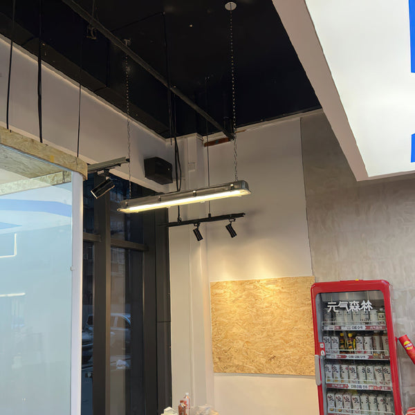 industrial black clear glass linear led pendant light