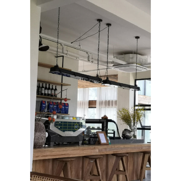 industrial black clear glass linear led pendant light