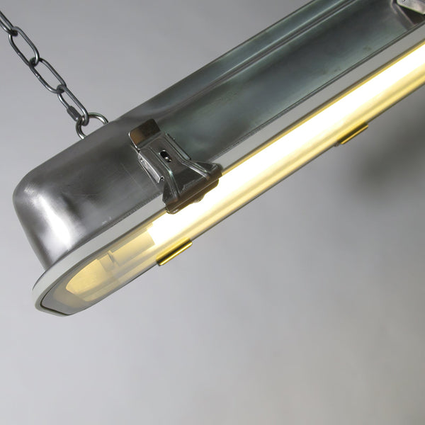 industrial black clear glass linear led pendant light
