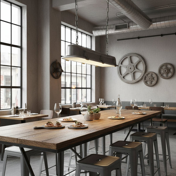 industrial black clear glass linear led pendant light