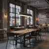 industrial black clear glass linear led pendant light