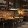 industrial black clear glass linear led pendant light
