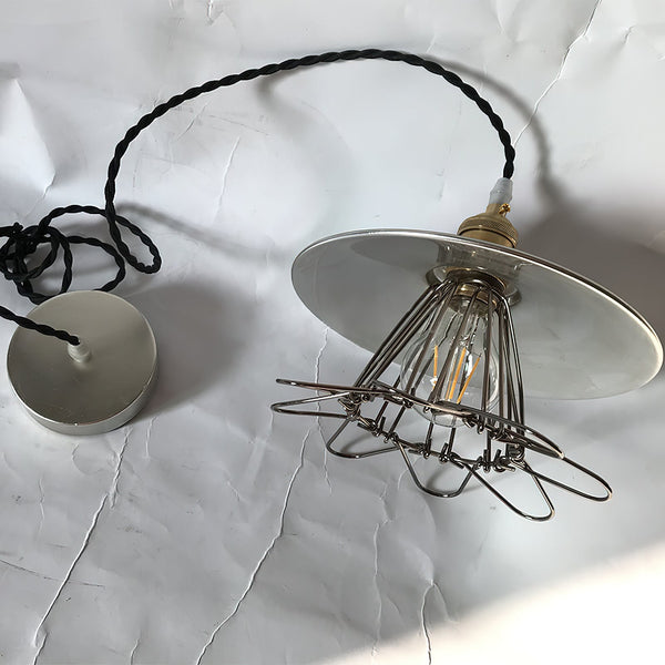 industrial black nickel iron dome pendant light