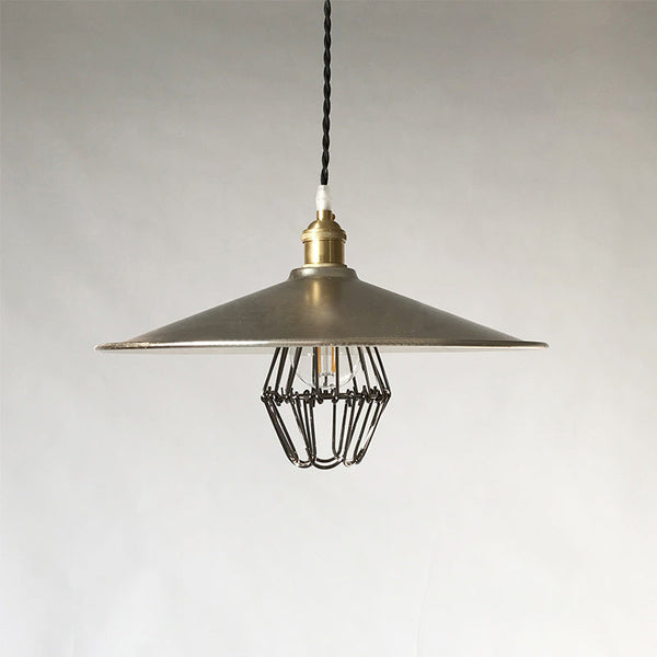 industrial black nickel iron dome pendant light