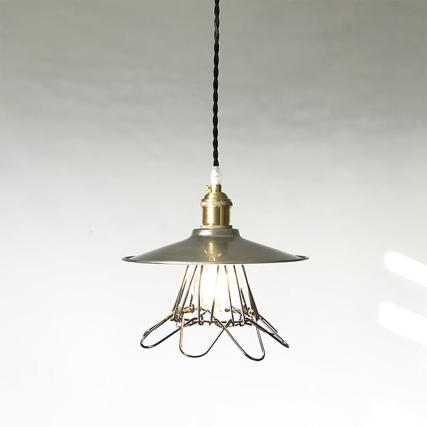 industrial black nickel iron dome pendant light