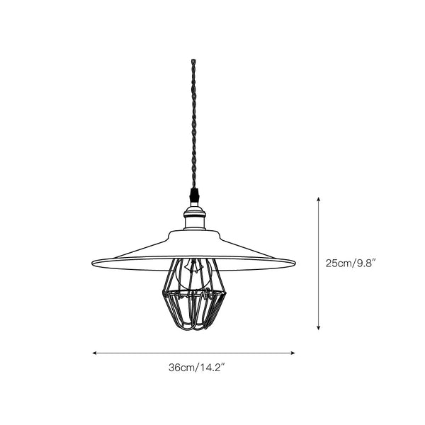 industrial black nickel iron dome pendant light