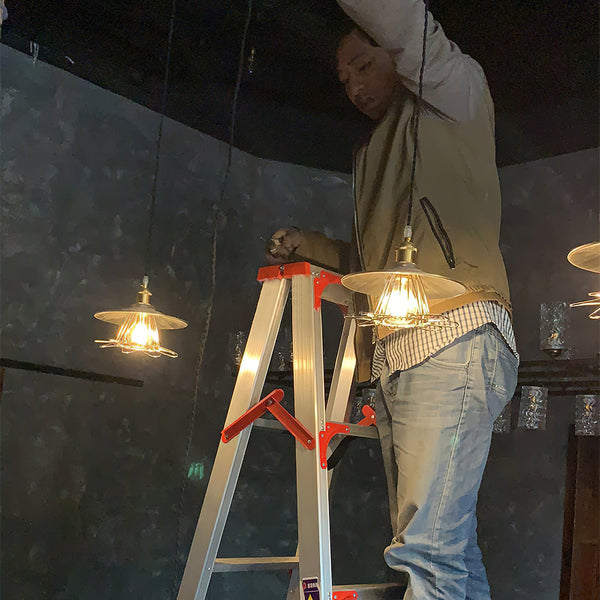 industrial black nickel iron dome pendant light