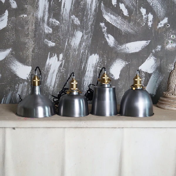 industrial brass iron dome pendant light