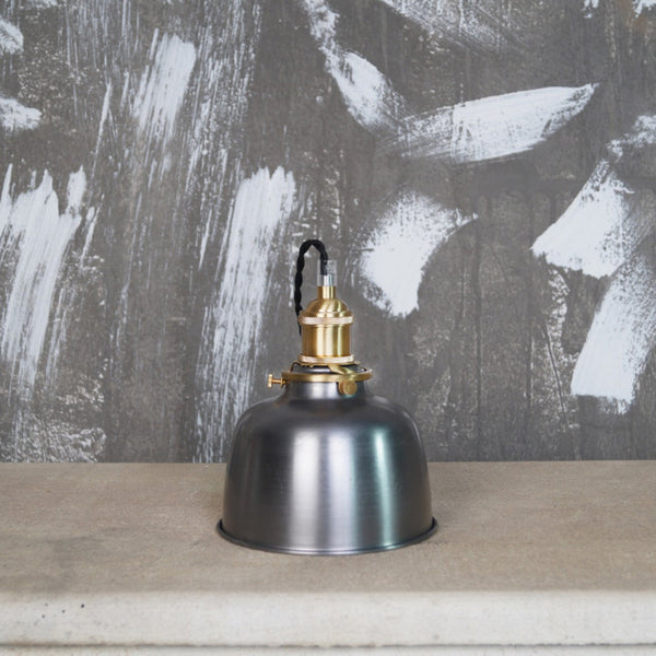 industrial brass iron dome pendant light