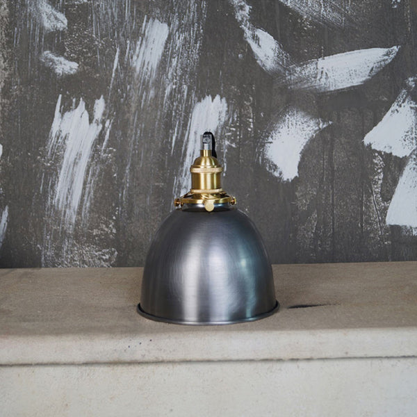 industrial brass iron dome pendant light