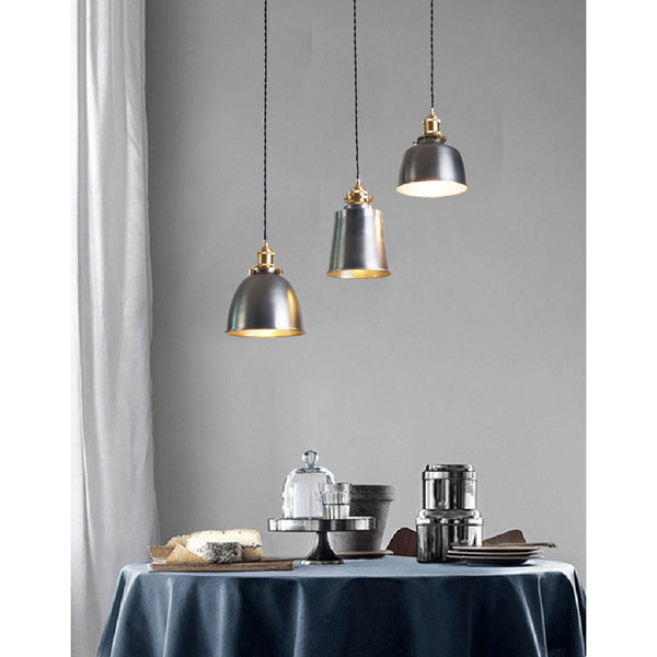 industrial brass iron dome pendant light