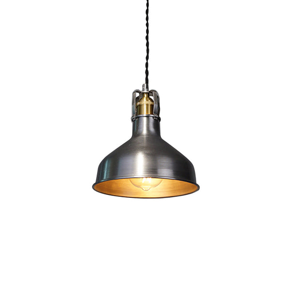 industrial brass iron dome pendant light