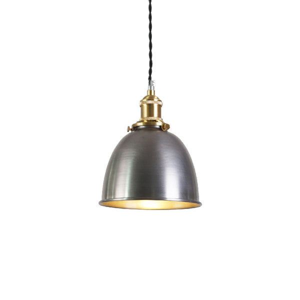 industrial brass iron dome pendant light