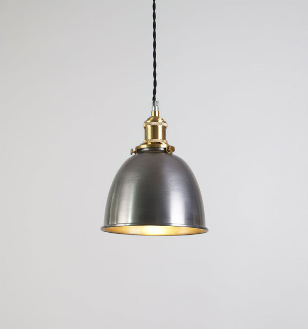 industrial brass iron dome pendant light