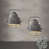 industrial brushed silver iron quarry pendant light