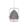 industrial brushed silver iron quarry pendant light