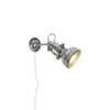 industrial chrome aluminum swing arm plug in wall lamp