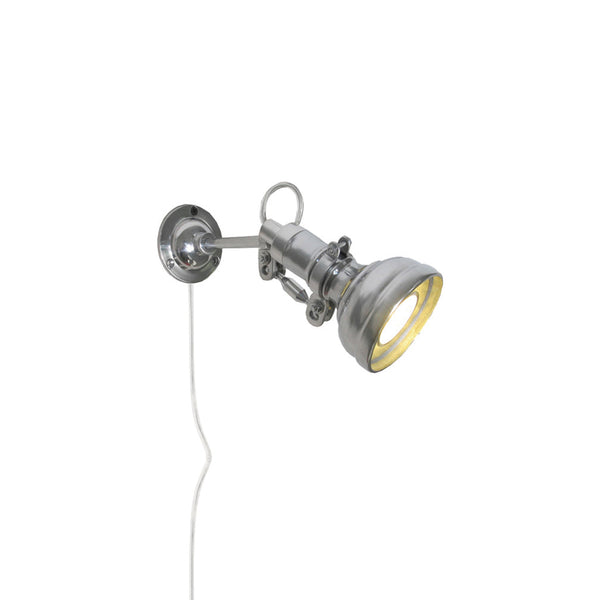 industrial chrome aluminum swing arm plug in wall lamp