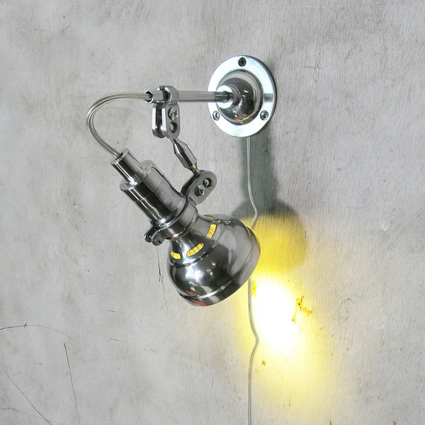 industrial chrome aluminum swing arm plug in wall lamp