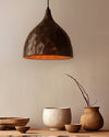 industrial copper iron cylindrical pendant light