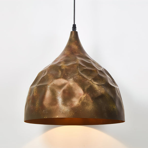 industrial copper iron cylindrical pendant light