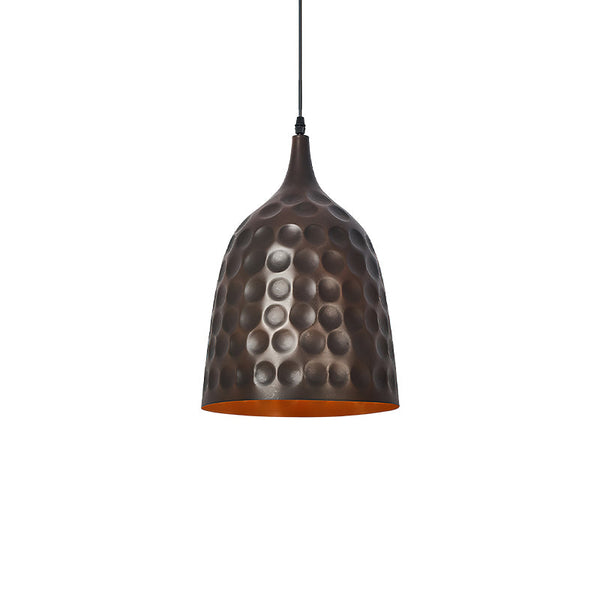 industrial copper iron cylindrical pendant light