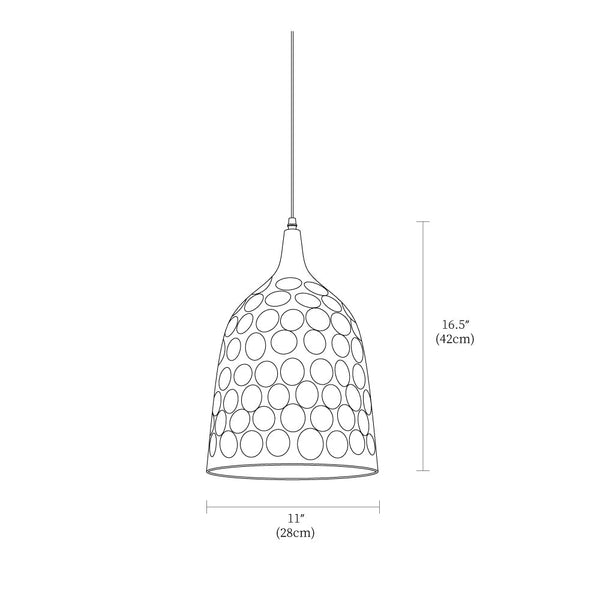 industrial copper iron cylindrical pendant light