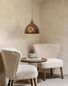 industrial copper iron cylindrical pendant light