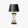 industrial glass table lamp gold black fabric shade