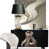 industrial glass table lamp gold black fabric shade