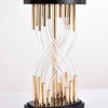 industrial glass table lamp gold black fabric shade